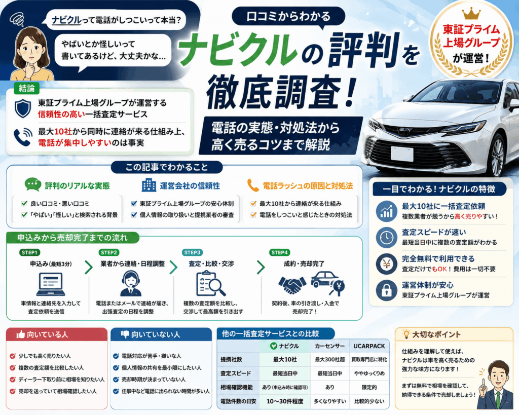 ナビクルの評判についてのポイントまとめ画像
